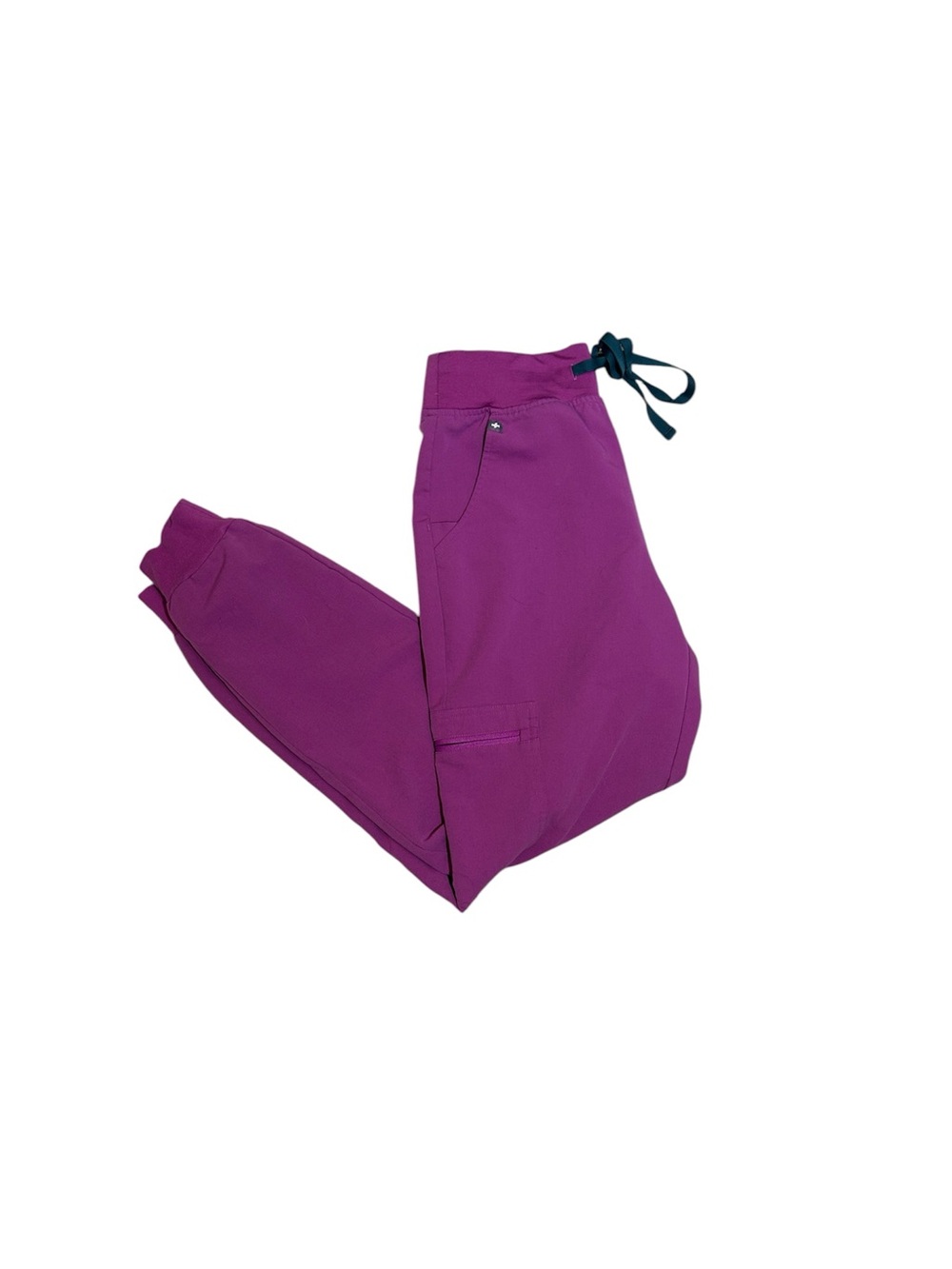 Figs High Waisted Zamora Jogger Style Bright Fuchsia Scrub Pants, Size XS